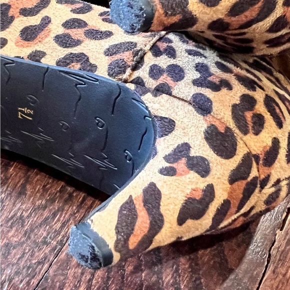 BC-Born in California-Vegan Leopard Print Ankle Boots - Size 7.5 - Picture 7 of 11